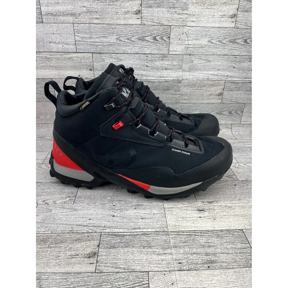 Five Ten Camp Four Mid GTX Hiking Boots Men Size 13 Black Red Gore-Tex 5224‎